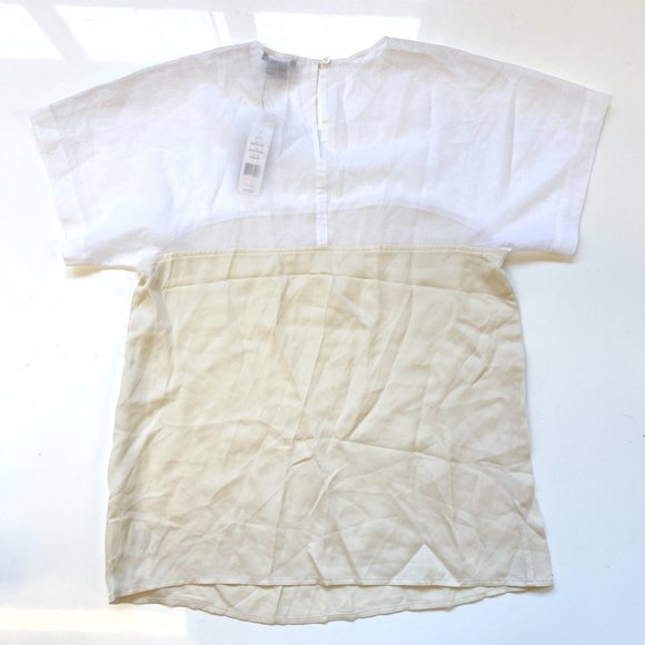 $215 NWT Theory "Jimalyn" Modern White Muslin Cotton Silk Box Top Shirt Sz S P - Picture 6 of 7